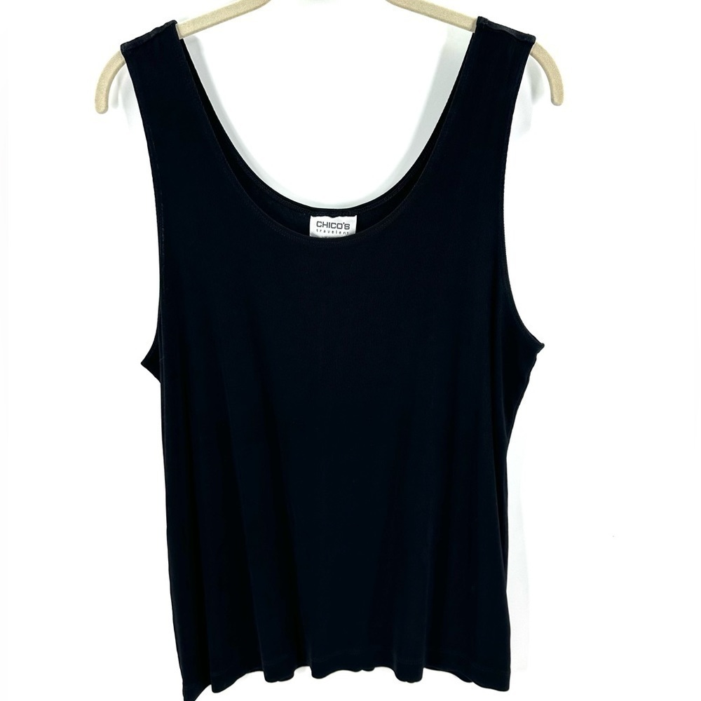 Chicos Travelers Tank Top Womens XL Slinky Stretch Cami Shell Capsule Classic